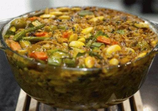 طاجن لسان العصفور بالخضار