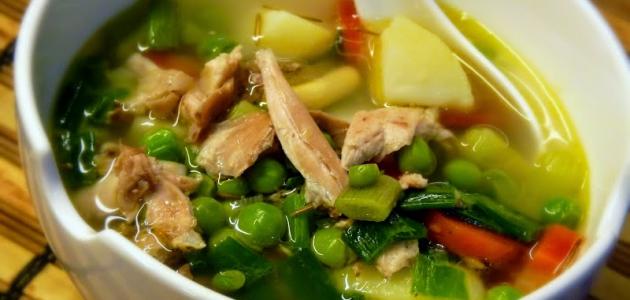 طريقة عمل شوربة الخضار المصرية بالدجاج