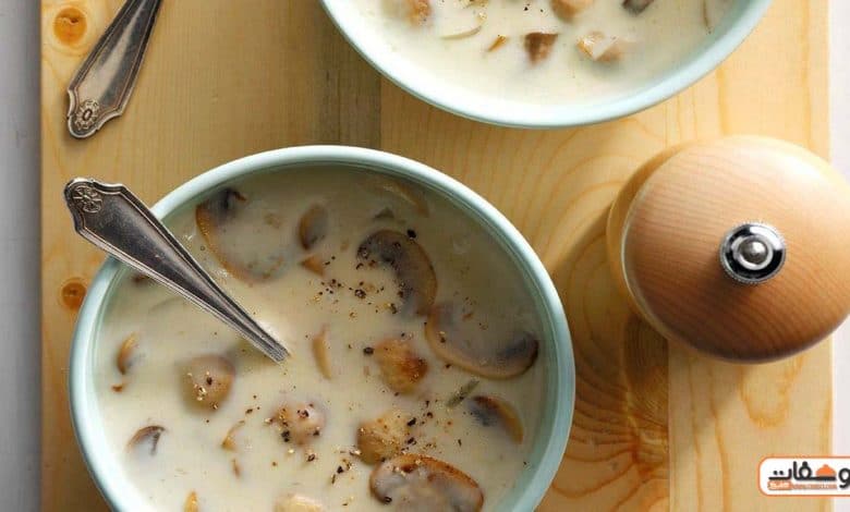 شوربة الكريمة بالمشروم الرائعه بـ 4 وصفات سهله